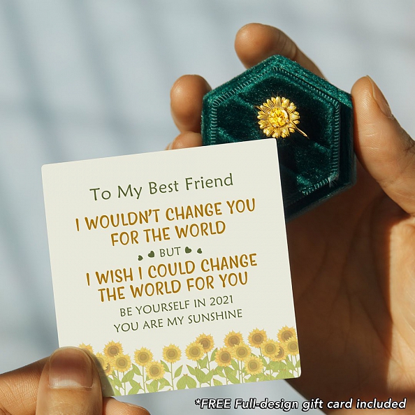 You are my sunshine sunflower ring PW841