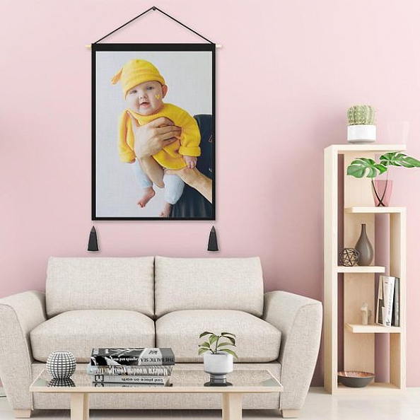 Custom Baby Photo Tapestry - Wall Decor Hanging Fabric Painting Hanger Frame Poster PW267