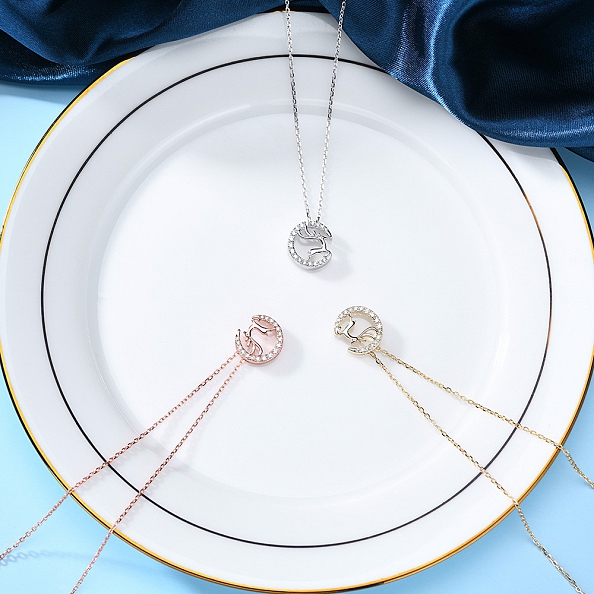 Sparkly Elk Necklace PWB344