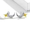 Shiny Moon & Star Stud Earrings PWB443