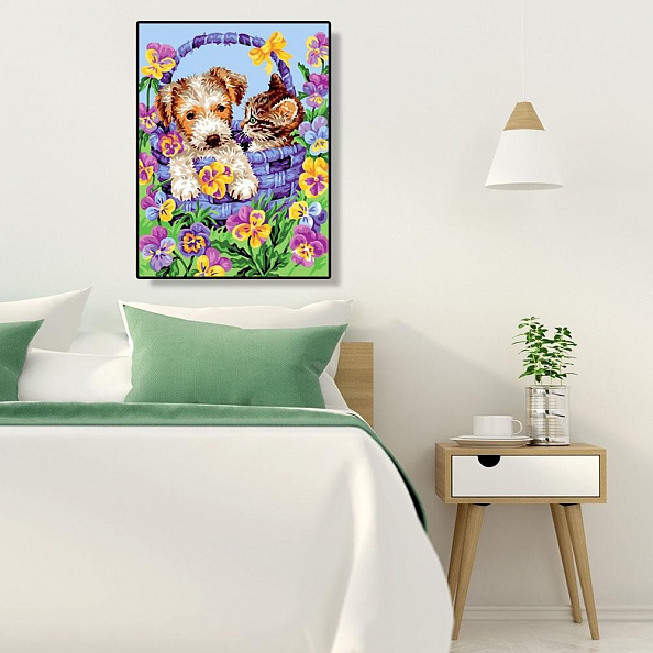 DIY Paint By Numbers Kit(40x50cm) Cat Dog-PW768