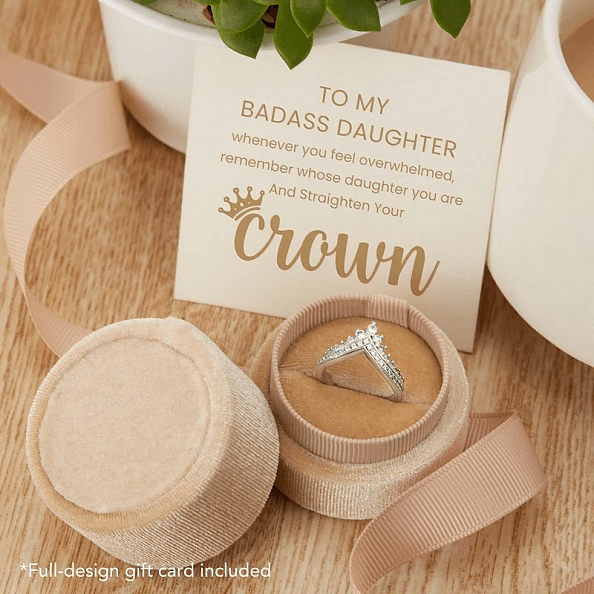 S925 TIARA RING-TO MY BADASS DAUGHTER PWB190