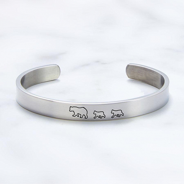 Mama & Baby Bears Cuff Bangle PWB355