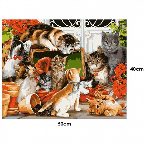 DIY Paint By Number Kits-Lovely Cats (40*50 CM) PW616