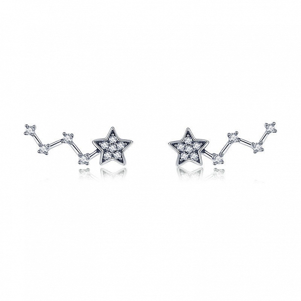 Sterling Silver Star Ring & Earrings Set PWB449