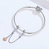 925 Sterling Silver Crystal Heart Beads Bracelet Accessory PWB460