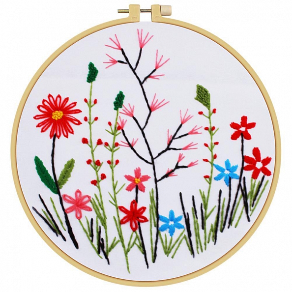 Flowers-Embroidery Kit(30x30cm) PW664