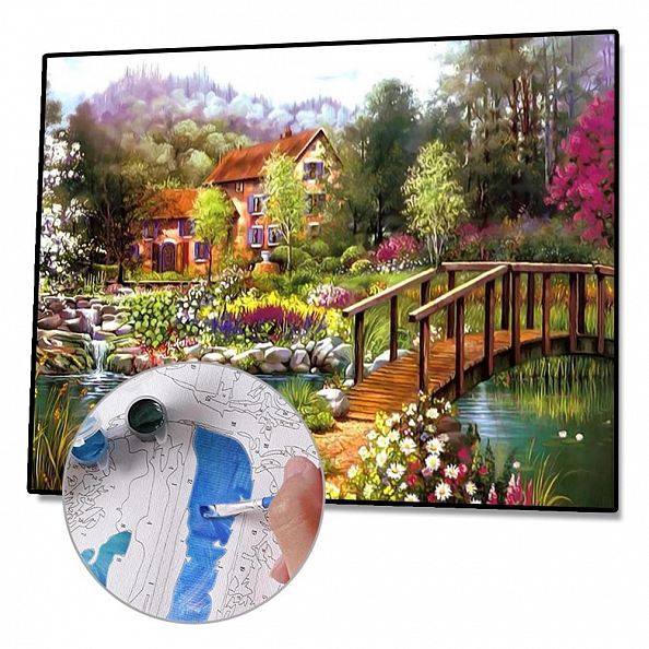 DIY Paint By Numbers Kit(40x50cm) Bridge Cottage-PW766