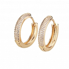 Shiny Zircon Hoop Earrings PWB288