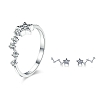 Sterling Silver Star Ring & Earrings Set PWB449