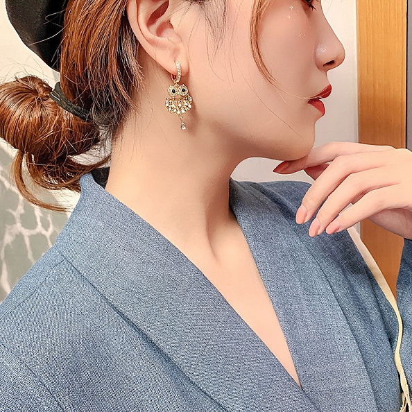 Crystal Owl Earrings PWB534