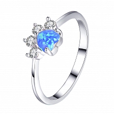Opal & Crystal Paw Ring PWB315