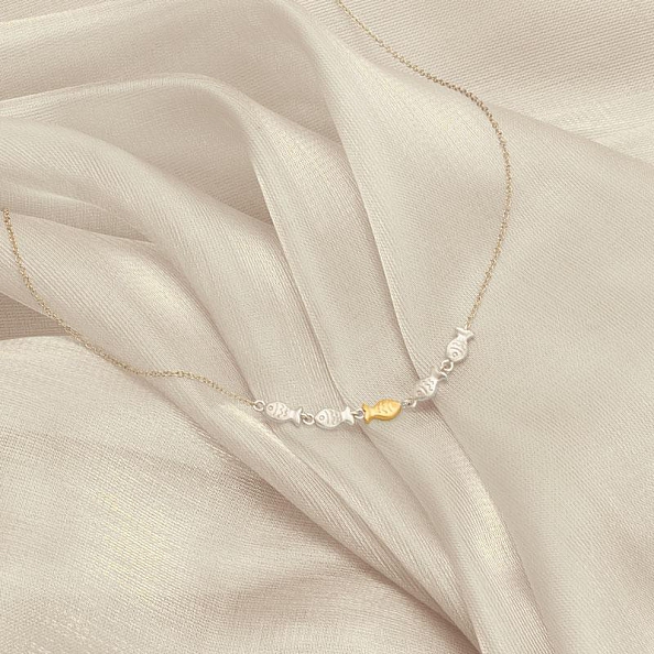 Swimming Against the Current Necklace PWB356