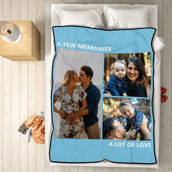 Custom Blankets Personalized Photo Blankets Custom Collage Blankets with 3 Photos PW020