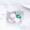 925 Sterling Silver Bird & Flower Ring PWB465