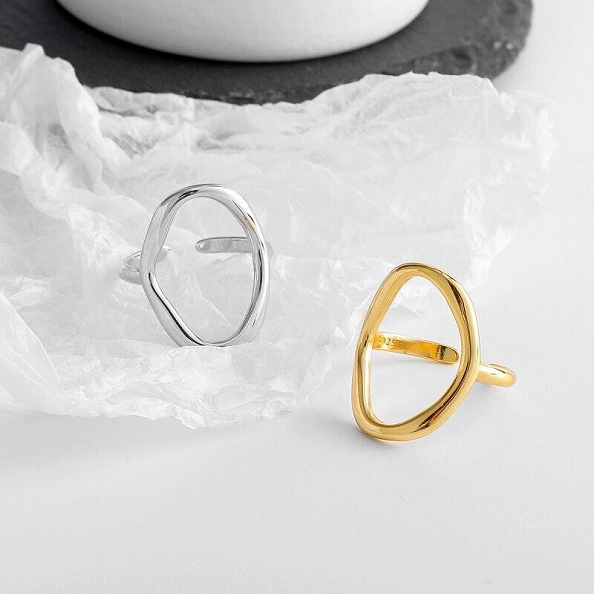 Hollow Ellipse Statement Ring PWB552