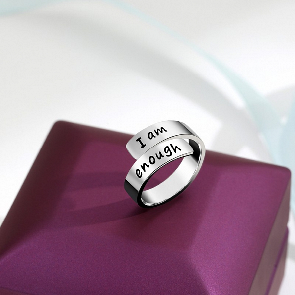 “I AM ENOUGH”Sterling Silver Ring PWB301