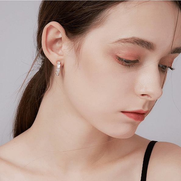 Opal hoop earrings PWB043