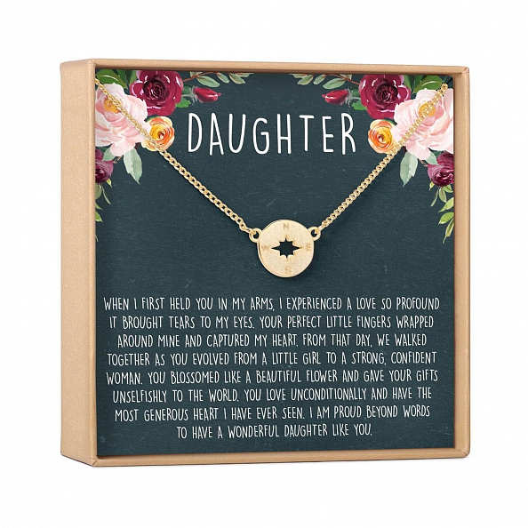Meaningful Daughter Gift - Compass Necklace PWB385