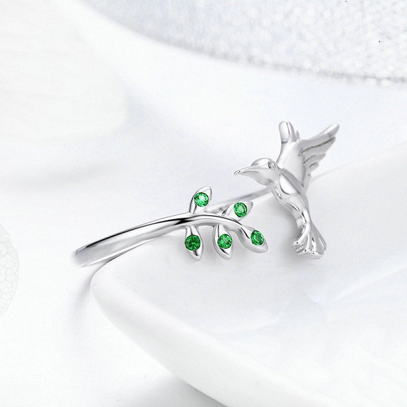 925 Sterling Silver Hummingbird Ring PWB319