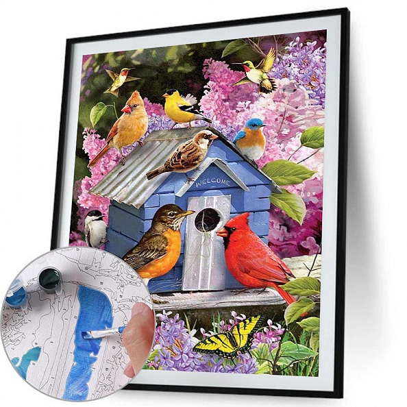 Diy Paint by Number Kits - Bird House PW656