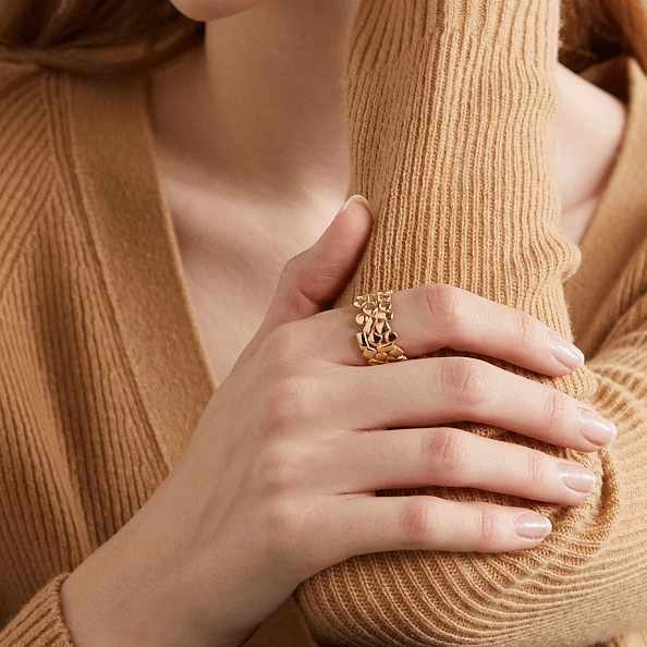 Gold Plated Punk Ring PWB173