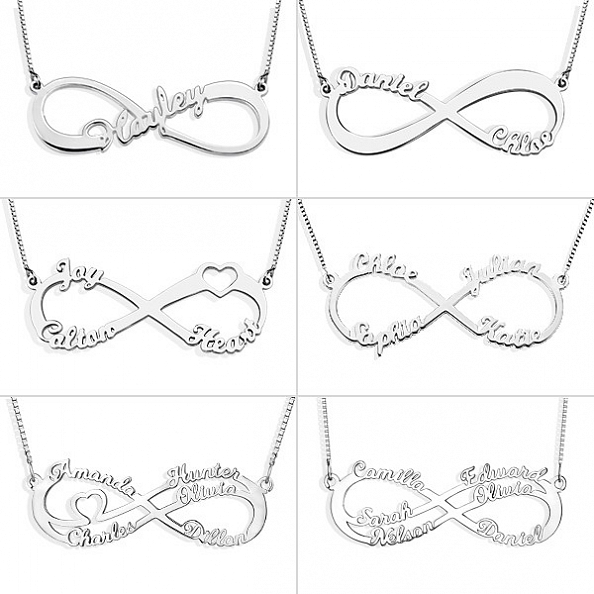 Personalized Infinity Name Necklace Sterling Silver PW906