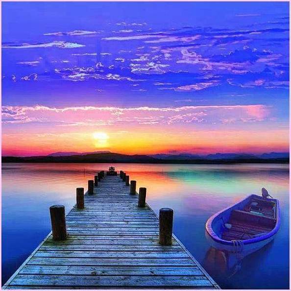 Sunset Pier Full Drill 5D Diamond Painting Kit PW445