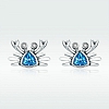 Cute Blue Crab Stud Earrings PWB444
