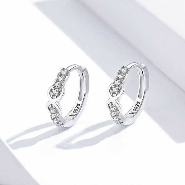 Simple Sterling Silver Hoop Earrings PWB526