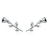Sterling Silver Rose Stud Earrings PWB542