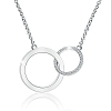 Minimalist Interlock Circle Pendant Necklace PWB456