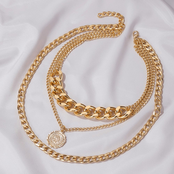 Multilayer Portraits and COINS Necklace PW947