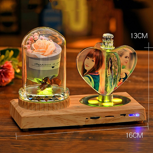 Personalized Bluetooth Photo Rose Lamp with Roses PW300