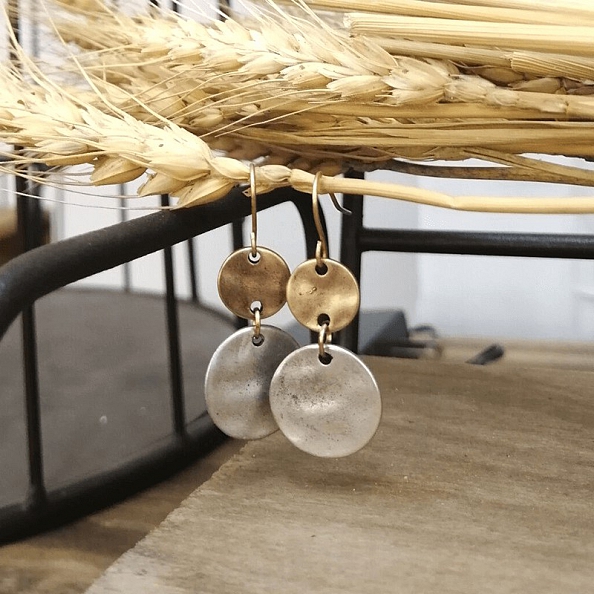 Retro Coin Circle Earrings PWB135