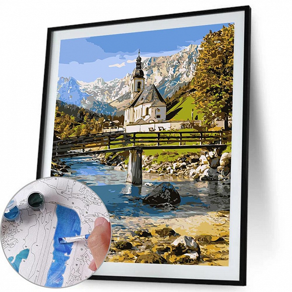 DIY Paint By Numbers Kit(40x50cm)-Bridge Village PW796