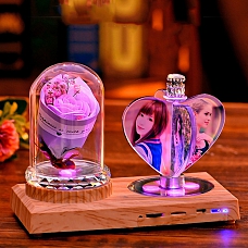 Personalized Bluetooth Photo Rose Lamp with Roses PW300