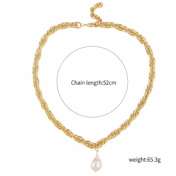 Minimalist necklace with pearl PW942