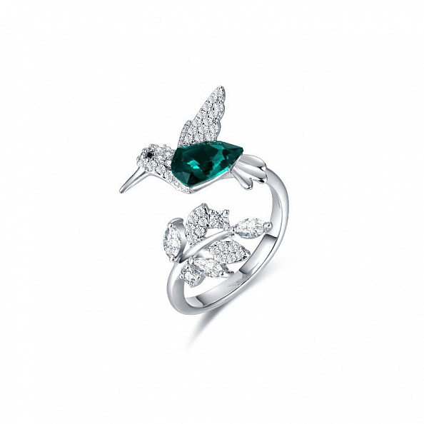 925 Sterling Silver Hummingbird Ring PWB373