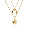 Double layer sun moon necklace PWB061