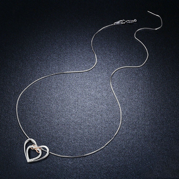 Infinity and Heart Paving Necklace PWB391