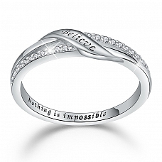 Sterling Silver “Nothing Is Impossible” Ring PWB361