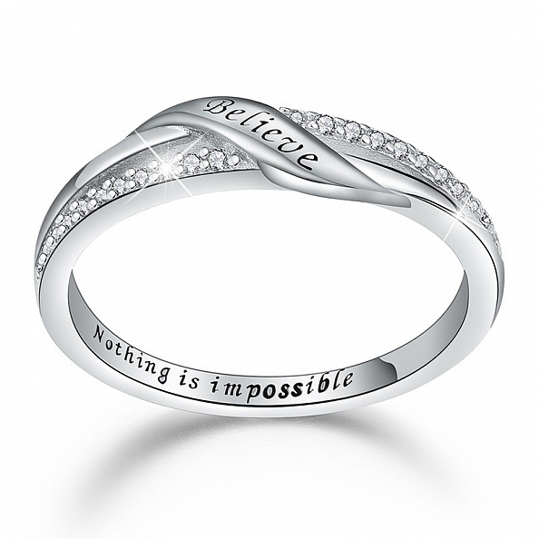 Sterling Silver “Nothing Is Impossible” Ring PWB361