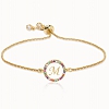 Colorful Rainbow Zircon 26 Letter Bracelet   PW881