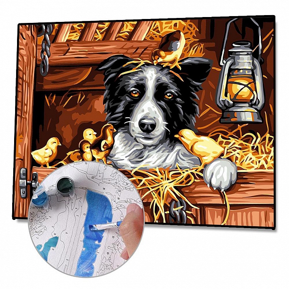 DIY Paint By Numbers Kit(40x50cm) - Chick Dog PW754