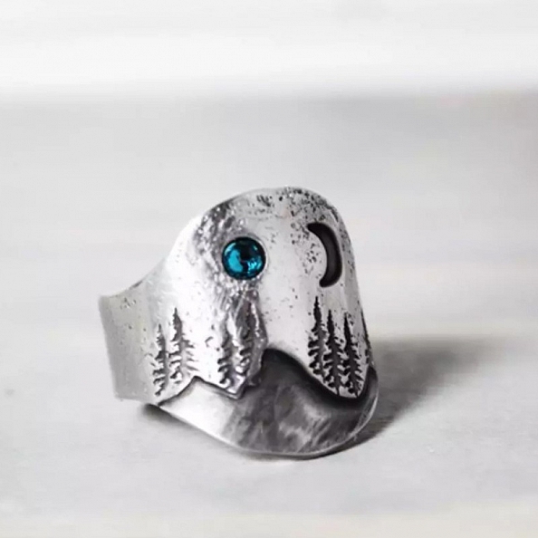 Silver Nature Mountain Range Ring PWB238