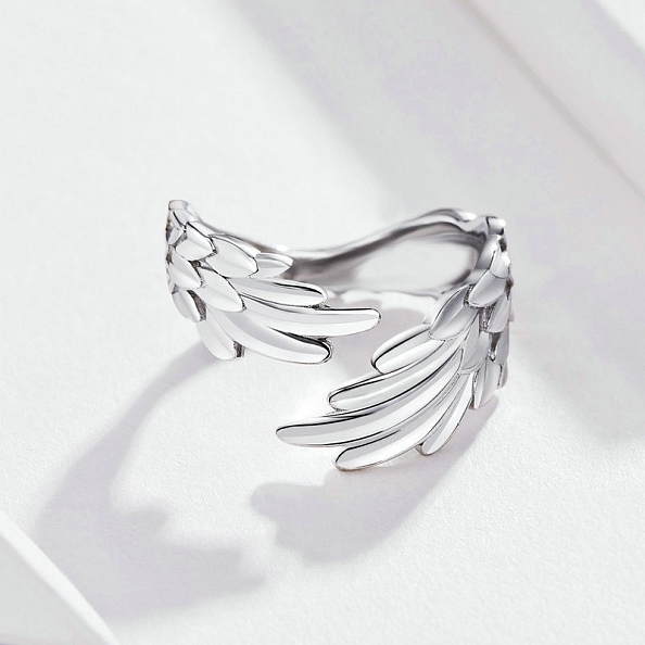 Sterling Silver Angel Wing Ring PWB320