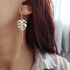 925 Sterling Silver Handmade Monstera Leaves Drop Earrings PWB251