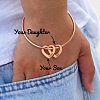 Family Bracelet With Heart Shape Pendants PW823