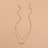  Letter Baby Heart-shaped Double Layer Necklace PW931